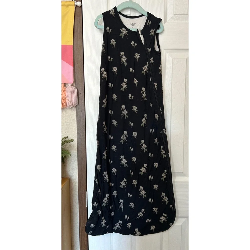 Kyte Baby Bamboo Sleep Bag 1.0 TOG Floral Navy Black Large Wearable Blanket
